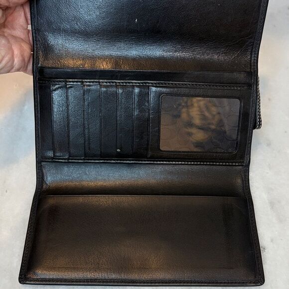 Coach Wallet Signature Stripe Leather Full Sized Wallet (#2) - Picture 15 of 15